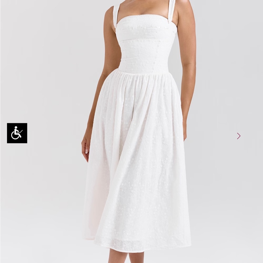 White Broderie Anglais Midi Sundress